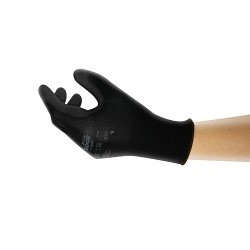 Ansell Edge® 48-126 Safety Gloves, Large, #9, Polyurethane, Black, Knitwrist Cuff, Polyurethane, Resists: Abrasion, Polyester