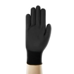 Ansell Edge® 48-126 Safety Gloves, Large, #9, Polyurethane, Black, Knitwrist Cuff, Polyurethane, Resists: Abrasion, Polyester