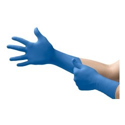 Ansell Microflex® SafeGrip® SG-375-L Exam Gloves, Large, #9, Natural Rubber Latex, Blue, 11-1/2 in Length, Powder Free, 11 mil Thickness, Application Type: Exam Grade, Ambidextrous Hand