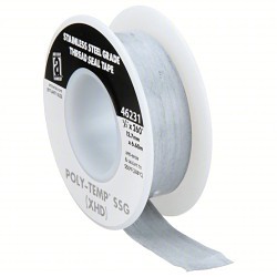 Anti-Seize Technology Poly-Temp® 46231A Thread Sealant Tape, 21 ft Length, 1/2 in Width, 0.4 in Thickness, 10000 psi Pressure, Nickel Filled with PTFE