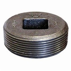 Anvil® 0318904968 FIG 390CI Square Head Countersunk Plug, 2 in Nominal, MNPT End Style, 125 lb, Cast Iron, Black Oxide, Domestic