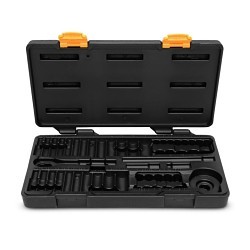 Apex® 329-80300P Socket Set, Imperial/Metric/SAE, 6 Points, 1/4 in Drive, 51 Piece