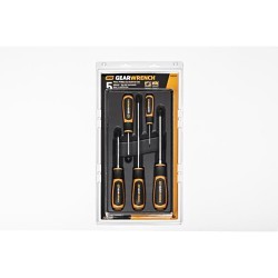 Apex® GEARWRENCH® 80052H Screwdriver Set, Dual Material, SAE, 5 Piece, No Insulated, No Magnetized Tip, #0 X 2-1/2 in, #1 X 3 in, #2 X 4 in,3 X 6 in, #2 X 8 in Phillips Screwdriver Types Included, Alloy Steel, Black Oxide