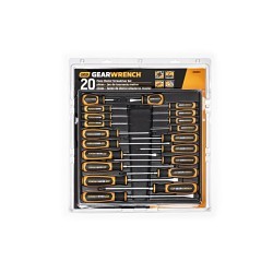 Apex® GEARWRENCH® 80066H Screwdriver Set, SAE, 20 Piece, No Insulated, No Magnetized Tip, Phillips® #00 #0 #1 #2 #3,Slotted 3/16 in 1/4 in 5/16 in 3/8 in 1.5mm 2mm 2.5mm,Torx® T15 T20 Screwdriver Types Included, Alloy Steel, Black Oxide