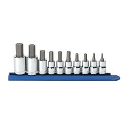 Apex® 80578 Socket Set, Metric, 10 Points, 3/8, 1/2 in Drive, 10 Piece