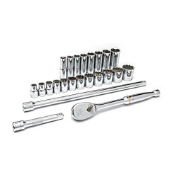 Apex® 80707 Socket Set, Imperial/SAE, 6 Points, 1/2 in Drive, 23 Piece