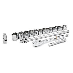 Apex® GEARWRENCH® 80791 Socket Set, SAE, 6 Points, 1/2 in Drive, 19 Piece