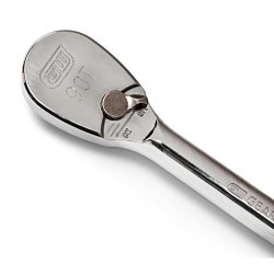 Apex® GEARWRENCH® 81220T Ratchet, Imperial, 3/8 in Drive, Compact Head Shape, 8.4 in Overall Length, Alloy Steel, Full Polish Chrome, Square Drive Specifications Met, No Quick Release Head, Yes Reversible, No Tether Ready