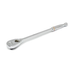 Apex® GEARWRENCH® 81360T Square Drive Ratchet, Imperial, 1/2 in Drive, Teardrop Head Shape, 15 in Overall Length, Alloy Steel, Full Polish Chrome, ASME B107.10 Specifications Met, No Quick Release Head, Yes Reversible, No Tether Ready