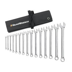 Apex® GEARWRENCH® 81908 Crowfoot Wrench Set, Imperial, 11 Piece, 3/8 to 1 in, Polished Chrome