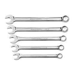 Apex® GEARWRENCH® 81921 Combination Wrench Set, Imperial, 5 Piece, 1-1/8 to 1-1/2 in, Polished Chrome