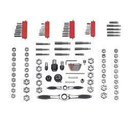 Apex® GEARWRENCH® 82812 Tap and Die Set, Metric/SAE, 114 Piece, NPT, Hex Die Shape, Plug, Taper Tap Type