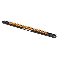 Apex® GEARWRENCH® 83127 Magnetic Socket Rail, 3/8 in Drive, 14 Piece, Aluminum, Black and Molten Orange, Anodized