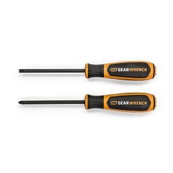 Apex® GEARWRENCH® 86090 Screwdriver Set, Dual Material, SAE, 2 Piece, No Insulated, No Magnetized Tip, Bolt Biter™ #2 x 4 in Phillips® Dual Material Extraction Screwdriver, Bolt Biter™ 1/4 x 4 in Slotted Dual Material Extraction Screwdriver