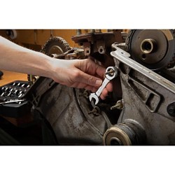 Apex® GEARWRENCH® 9507D Stubby Ratcheting Combination Metric Wrench Set, SAE, 12 Points, 0 deg Offset, Alloy Steel, Full Polish Chrome, No Tether Ready
