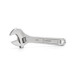 Apex® Crescent® AC210VS Adjustable Wrench, 0 to 1.312 in Wrench Opening, 10 in Overall Length, Alloy Steel Jaw, Meets or Exceeds ANSI Specifications Met, Yes Measurement Scale Included, Alloy Steel, Satin Chrome with Polished Face