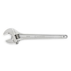 Apex® Crescent® AC215VS Adjustable Wrench, 0 to 1.687 in Wrench Opening, 15 in Overall Length, Alloy Steel Jaw, Meets or Exceeds ANSI Specifications Met, Yes Measurement Scale Included, Alloy Steel, Satin Chrome with Polished Face