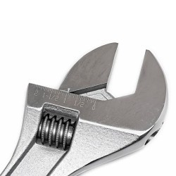 Apex® Crescent® AC218VS Adjustable Wrench, 0 to 2.062 in Wrench Opening, 18 in Overall Length, Alloy Steel Jaw, Meets or Exceeds ANSI Specifications Met, Yes Measurement Scale Included, Alloy Steel, Satin Chrome with Polished Face