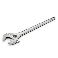 Apex® Crescent® AC224VS Adjustable Wrench, 0 to 2.437 in Wrench Opening, 24 in Overall Length, Alloy Steel Jaw, Meets or Exceeds ANSI Specifications Met, Yes Measurement Scale Included, Alloy Steel, Satin Chrome with Polished Face