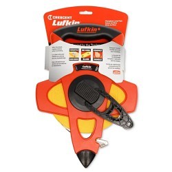 Apex® CRESCENT Lufkin® LUFFE150D Engineer's Measuring Tape, 150 ft Blade Length, 1/2 in Blade Width, Fiberglass Blade, Measuring System: Metric, Graduations: 1/10 ft, 1/100 ft