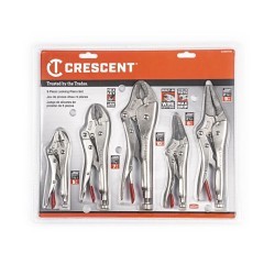 Apex Tool Group Crescent® CLP5SETN-08 Locking Pliers, Curved Jaw, Alloy Steel Jaw, 14.6 in Overall Length, Yes Cutter Included, ASME Specified Specifications Met