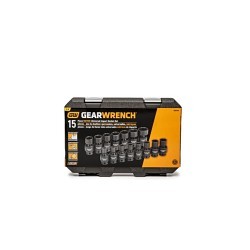 Apex Tool Group GEARWRENCH® GW84918N Universal Impact Metric Socket Set, Yes Impact Rated, Measurement System: Metric, 6 Points, 3/8 in Drive, 15 Piece, Yes Included Socket Size, Yes Drivers Included, Blow Mold Case