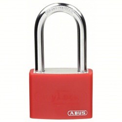 Approved Vendor 48JR31 Lockout Padlock, Different Key, Aluminum Body, 1/4 in Shackle Dia, Red, 5-Pin Tumbler