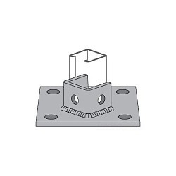 Atkore International Power-Strut® 3013SQ3 Channel Post Base, 3 Channels, Centered, Offset Channel Position, Mild Steel