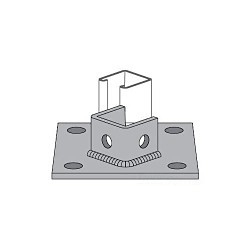 Atkore International Power-Strut® 3013SQEG Channel Post Base, 3 Channels, Centered, Offset 45 deg Channel Position, Steel