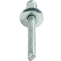 Blind Rivet, Open End, Aluminum, 5/32 in Rivet Dia, 0.65 in Length, 0.376-0.5 in Grip Range, Dome