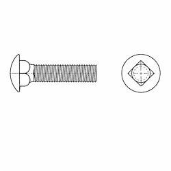 BBI 489012 Fully Threaded Carriage Bolt, #10-24, 3 in L Under Head, Low Carbon Steel, A Grade, Zinc CR+3