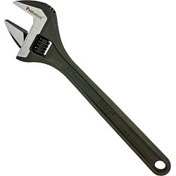 Adjustable Wrench, Heavy Duty, 15 in Overall Length, Steel Body, Phosphate