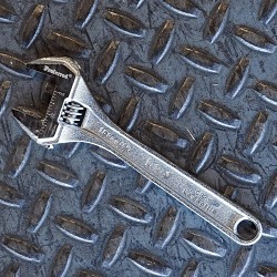 Adjustable Wrench, Heavy Duty, 6 in Overall Length, Steel Body, Polished Chrome