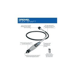 Bosch Dremel® 225-01 Flex Shaft Attachment, For Use With: Dremel Rotary Tool Models 8220, 8100, 7700, 7760, 4300, 4200, 4000, 3000, 200 Series, 100 Series