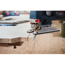 Bosch T101B Jig Saw Blade, 4 in Length, 10 TPI, Carbon Steel Cutting Edge, Carbon Steel Body, Applicable Materials: Wood, Plastic, OSB, Plywood, Particleboard