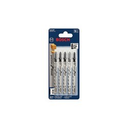 Robert Bosch T101DP Jig Saw Blade, 4 in Length, 0.28 in Width, 6, High Carbon Steel Body, Applicable Materials: Hard/Soft Woods, Plywood, Particle Board and 1/4 to 2-3/8 in Plastics