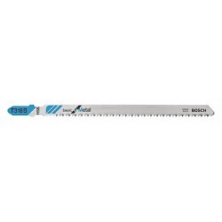 Bosch T318B100 Jig Saw Blade, 5.25 in Length, 0.3 in Width, 14 TPI, High Speed Steel Cutting Edge, High Speed Steel Body, Applicable Materials: Pipes, Profiles, Sheet Metal, Medium-thin Metals (Ferrous and/or Non-Ferrous Metals), Pipes, Profile Diameters