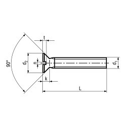 Machine Screw, Metric, M3-0.5 Diameter - Thread Size, 6 mm Overall Length, Flat Head, Zinc Plated, Slotted Drive