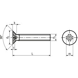 Machine Screw, Metric, M4-0.7 Diameter - Thread Size, 12 mm Overall Length, Stainless Steel Gr A2, Countersunk Flat Head, Phillips Drive