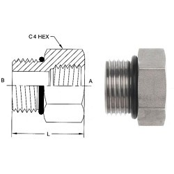 Brennan 6405-O-8-4 Hydraulic Connector, Female Pipe Rigid x Male O-Ring Boss, Steel