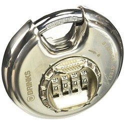 Brink’s 173-80051 Combination Padlock, Front Key, Stainless Steel Body, 0.56 in Shackle Dia, Silver