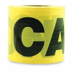 C.H.Hanson® 16100(UT600CC) Barricade Tape, Yellow/Black Legend, CAUTION Legend, Plastic