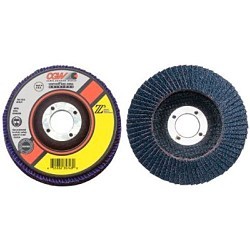 CGW® 42324 Flap Disc, 4-1/2 in Disc Dia, 7/8 in Center Hole, 60 Grit, Medium Grade, Zirconia Abrasive, Contaminate-Free Premium Regular Disc