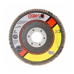 CGW® 42324 Flap Disc, 4-1/2 in Disc Dia, 7/8 in Center Hole, 60 Grit, Medium Grade, Zirconia Abrasive, Contaminate-Free Premium Regular Disc