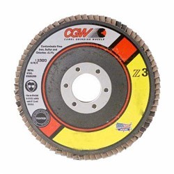 CGW® 42504 Flap Disc, 5 in Disc Dia, 7/8 in Center Hole, 60 Grit, Medium Grade, Zirconia Alumina Abrasive
