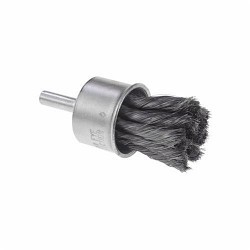 CGW® 60575 End Wire Brush, 3/4 in Brush Dia, Knot Filament/Wire Type, 0.014 mm Filament/Wire Diameter, Carbon Steel Fill, 1-1/8 in Trim Length