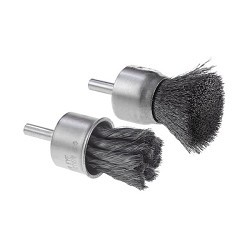 CGW® 60575 End Wire Brush, 3/4 in Brush Dia, Knot Filament/Wire Type, 0.014 mm Filament/Wire Diameter, Carbon Steel Fill, 1-1/8 in Trim Length