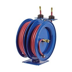 COXREELS® C-LP-350-350 C Air-Water Series 2-in-1 Combination Dual Purpose Low Pressure Spring Driven Hose Reel, 3/8 in ID x 5/8 in OD x 50 ft L Hose, 300 psi Pressure, Import