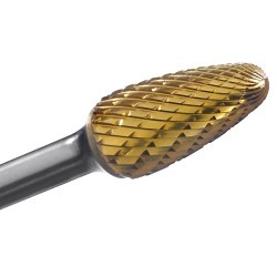 Champion SF3-L6 Carbide Burr, Round Nose Tree Head Shape, 3/8 in Head Dia, 6 in Overall Length