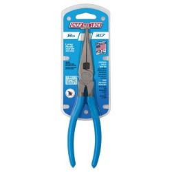 Channellock® Channellock® 317 Long Nose Plier, Straight Jaw, 2-23/64 in Jaw Length, 7/8 in Jaw Width, High Carbon Steel Jaw, 8 in Overall Length, 1/8 in Tip Width, Yes Cutter Included